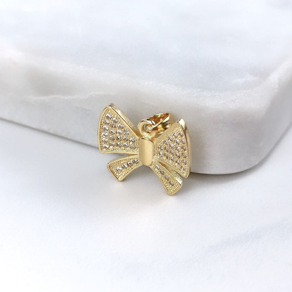 18k Gold Filled with Micro Cubic Zirconia Butterfly Charm