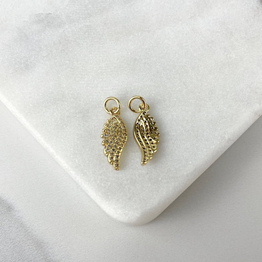18k Gold Filled Clear Micro Cubic Zirconia Wing Charms