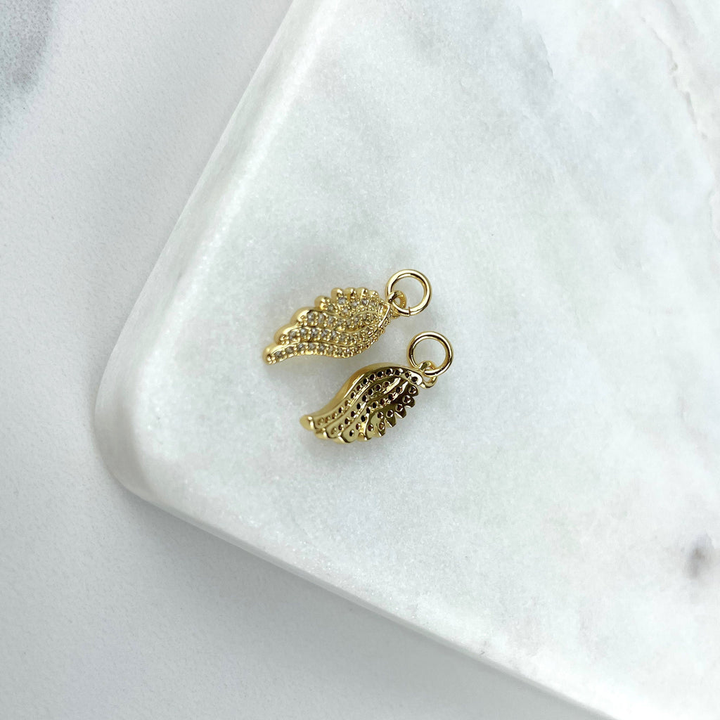 18k Gold Filled Clear Micro Cubic Zirconia Wing Charms