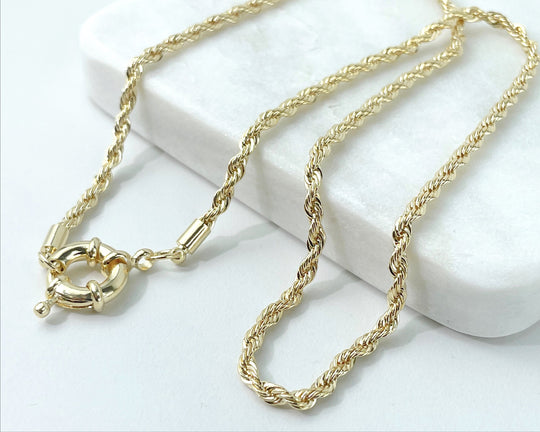 18k Gold Filled 3mm Rope Chain or Bracelet
