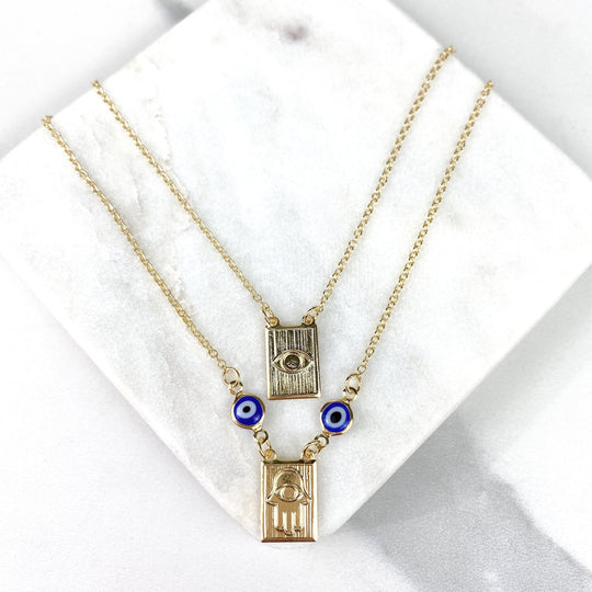 18k Gold Filled Scapular Mounted Double Chain Necklace