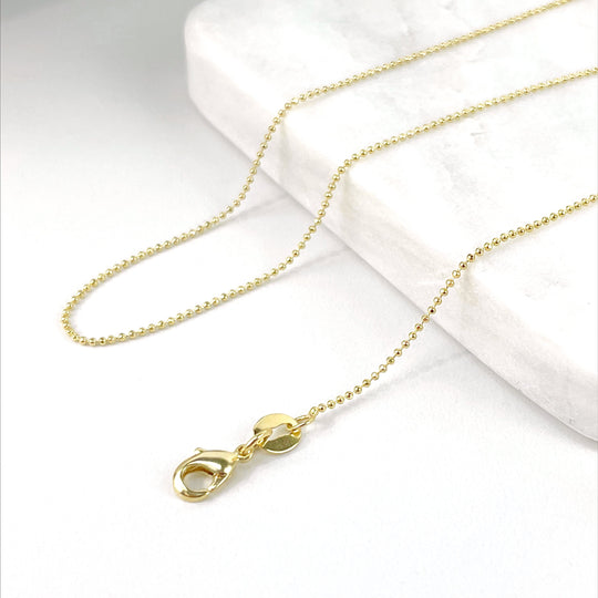 18K Gold Filled Bead Ball Link Chain