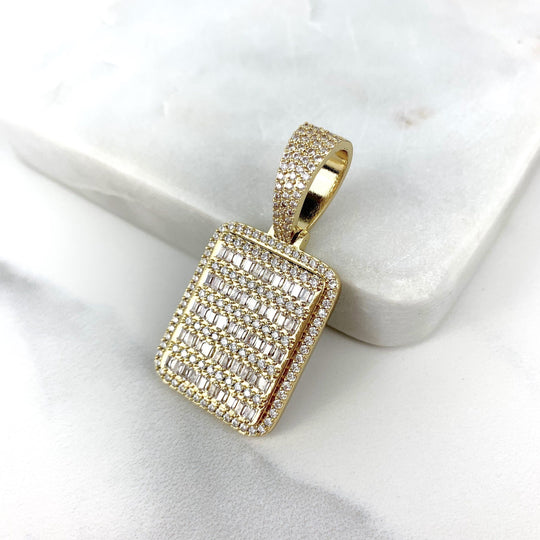 18k Gold Filled Iced Board Pendant