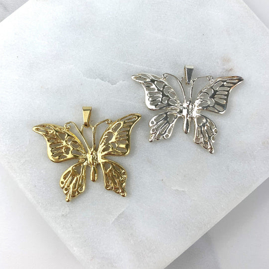 18k Gold Filled or Silver Filled Butterfly Pendant