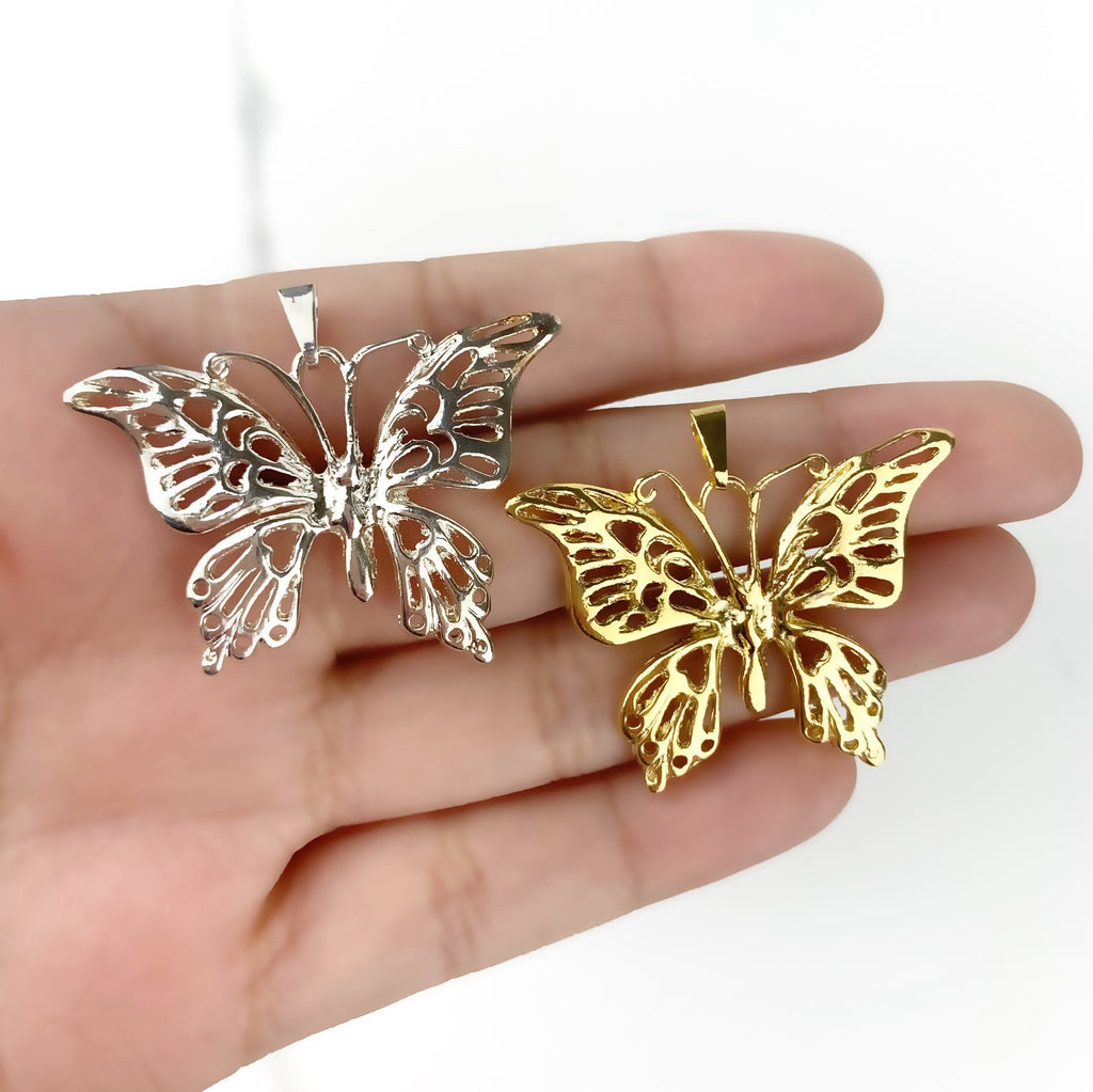 18k Gold Filled or Silver Filled Butterfly Pendant