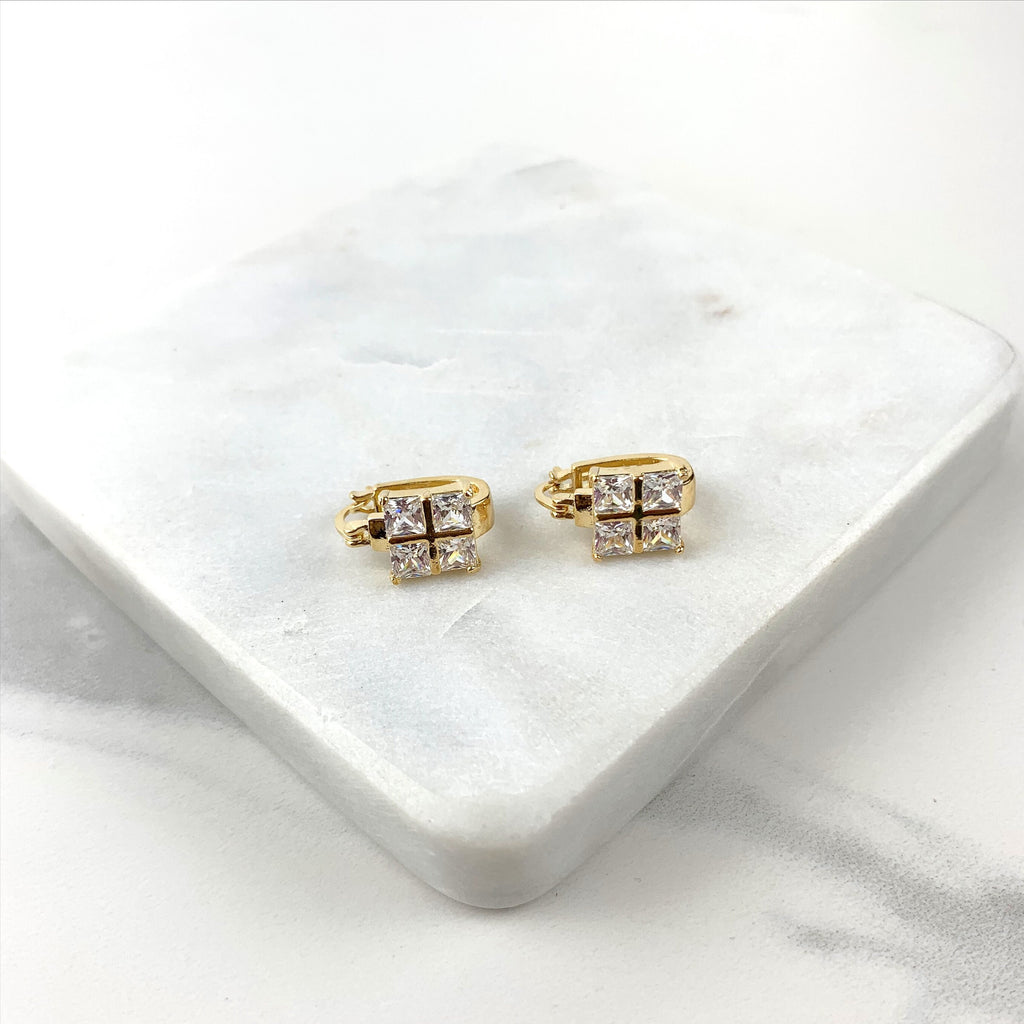 18k Gold Filled Square Hoop Earrings