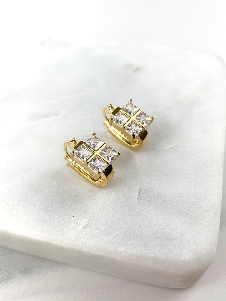 18k Gold Filled Square Hoop Earrings