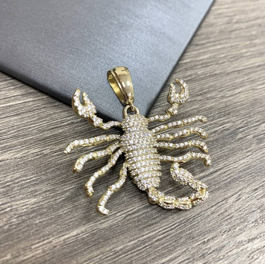18k Gold Filled Iced Scorpion Pendant