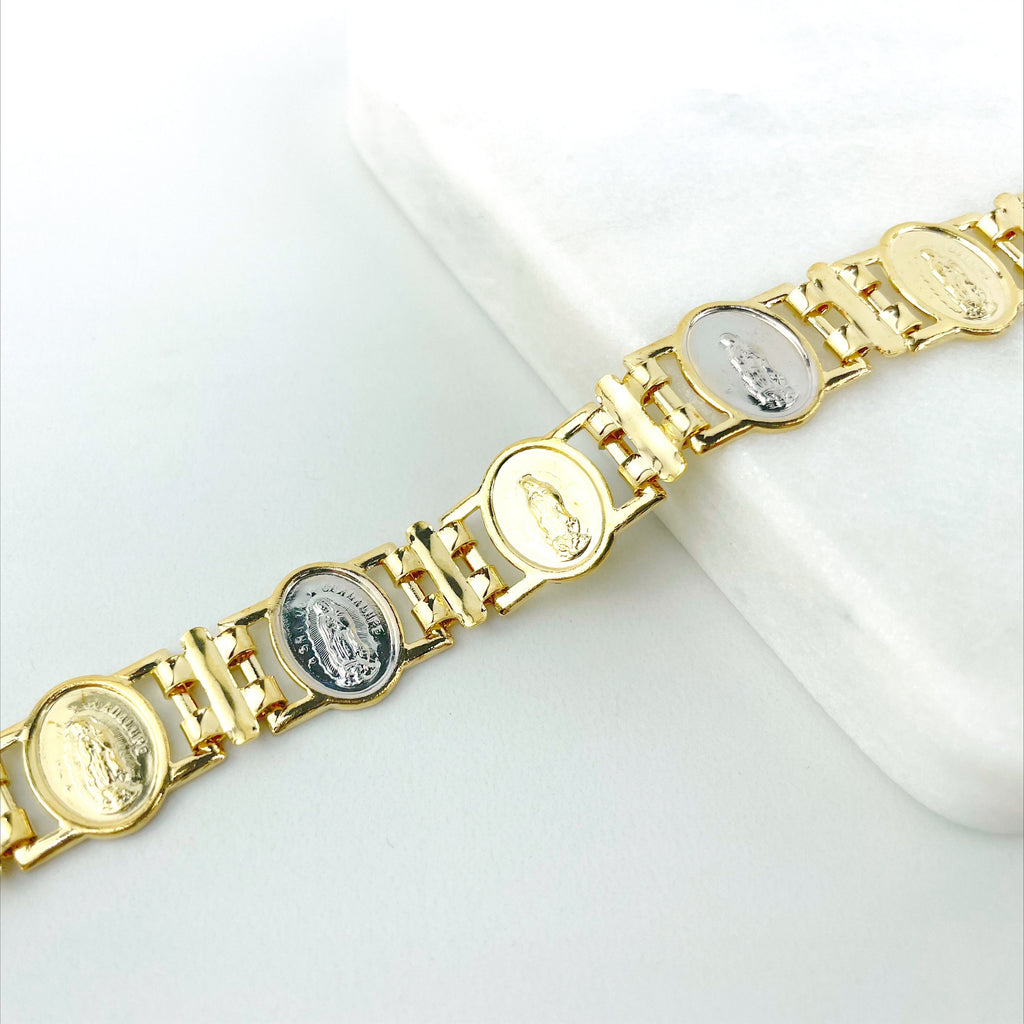 18k Gold Filled Two Colors Guadalupe's Virgin Bracelet