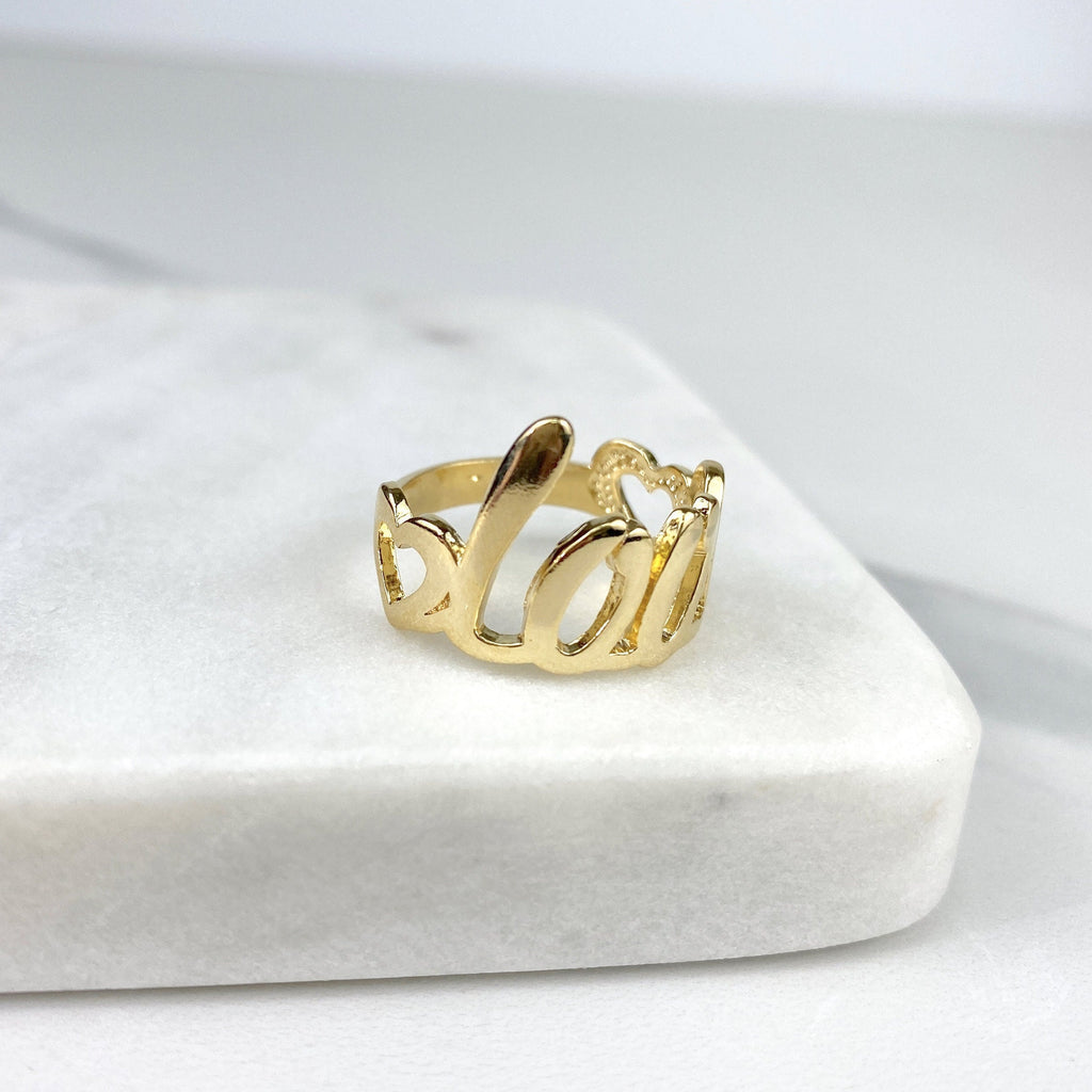 18k Gold Filled or Silver Filled Love Ring