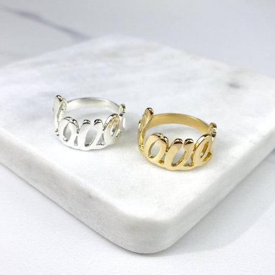 18k Gold Filled or Silver Filled Love Ring