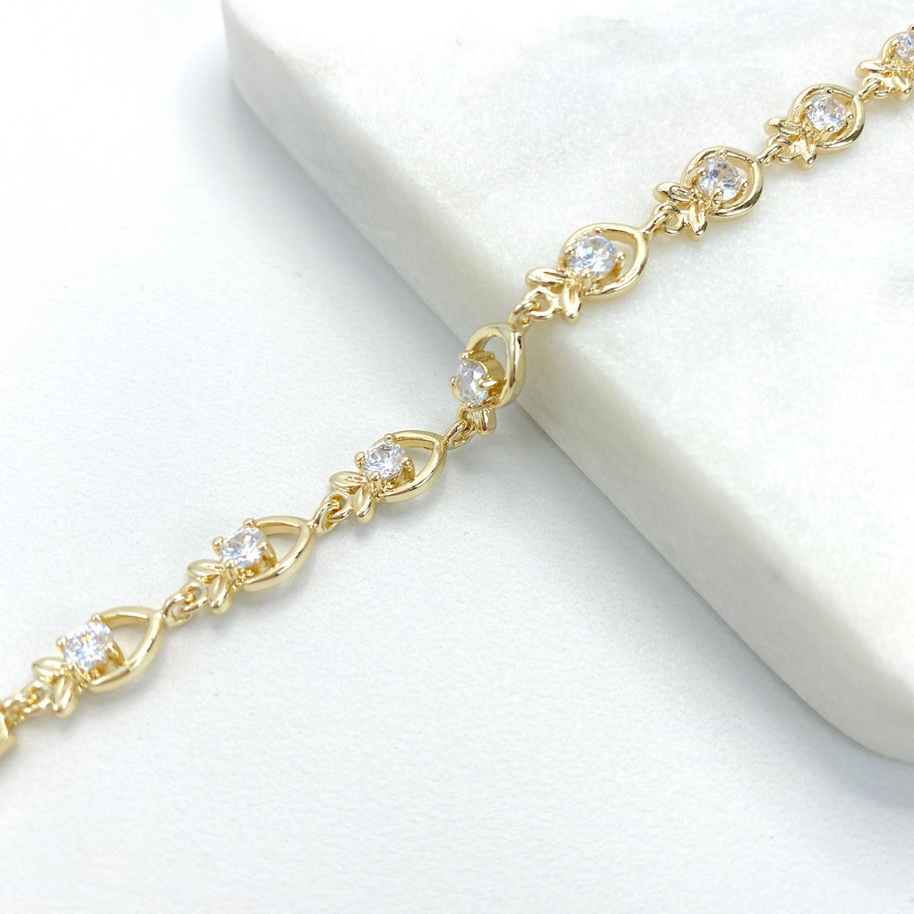 18k Gold Filled Clear Cubic Zirconia Bracelet