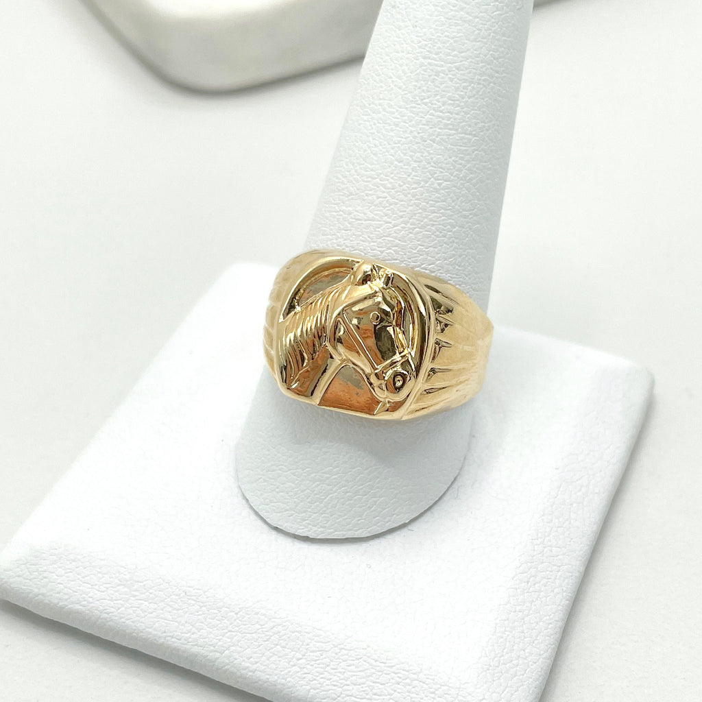 Horseshoe Ring in 14k Gold with Diamonds – The Classic Horse