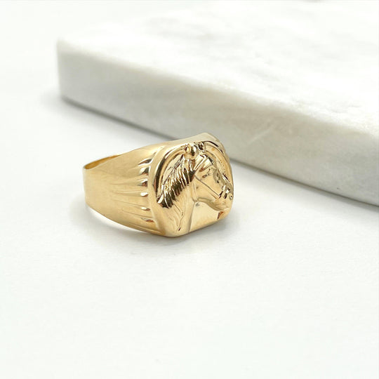 18k Gold Filled Raised Horse Ring Design Ring