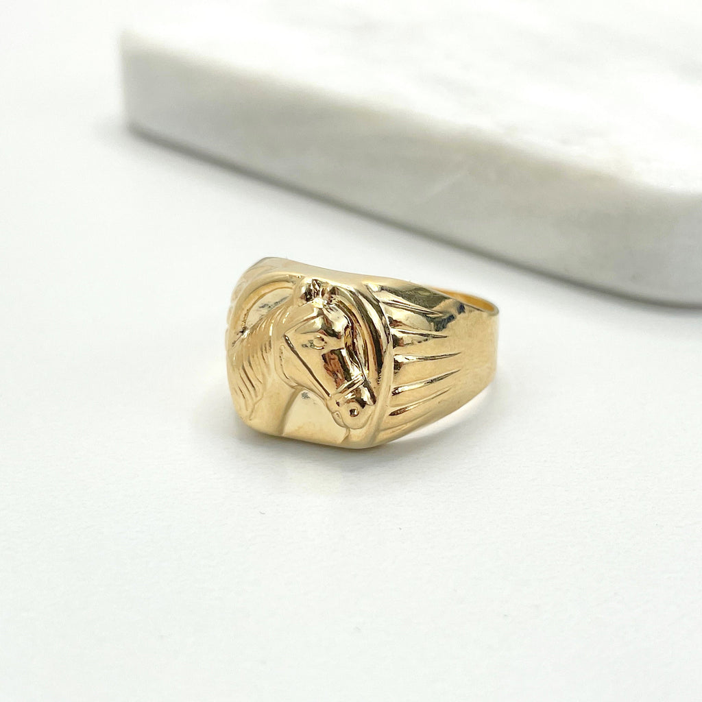 18k Gold Filled Raised Horse Ring Design Ring