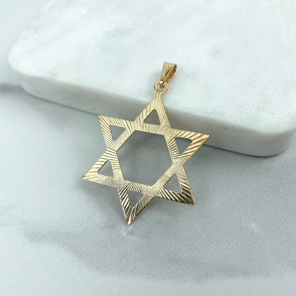 18k Gold Filled Texturized Star Of David Pendant