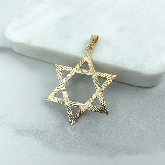 18k Gold Filled Texturized Star Of David Pendant