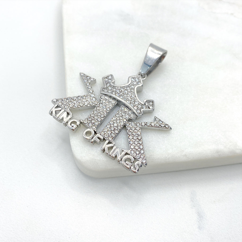 Stainless Steal Gold or Silver KK King of Kings Pendant