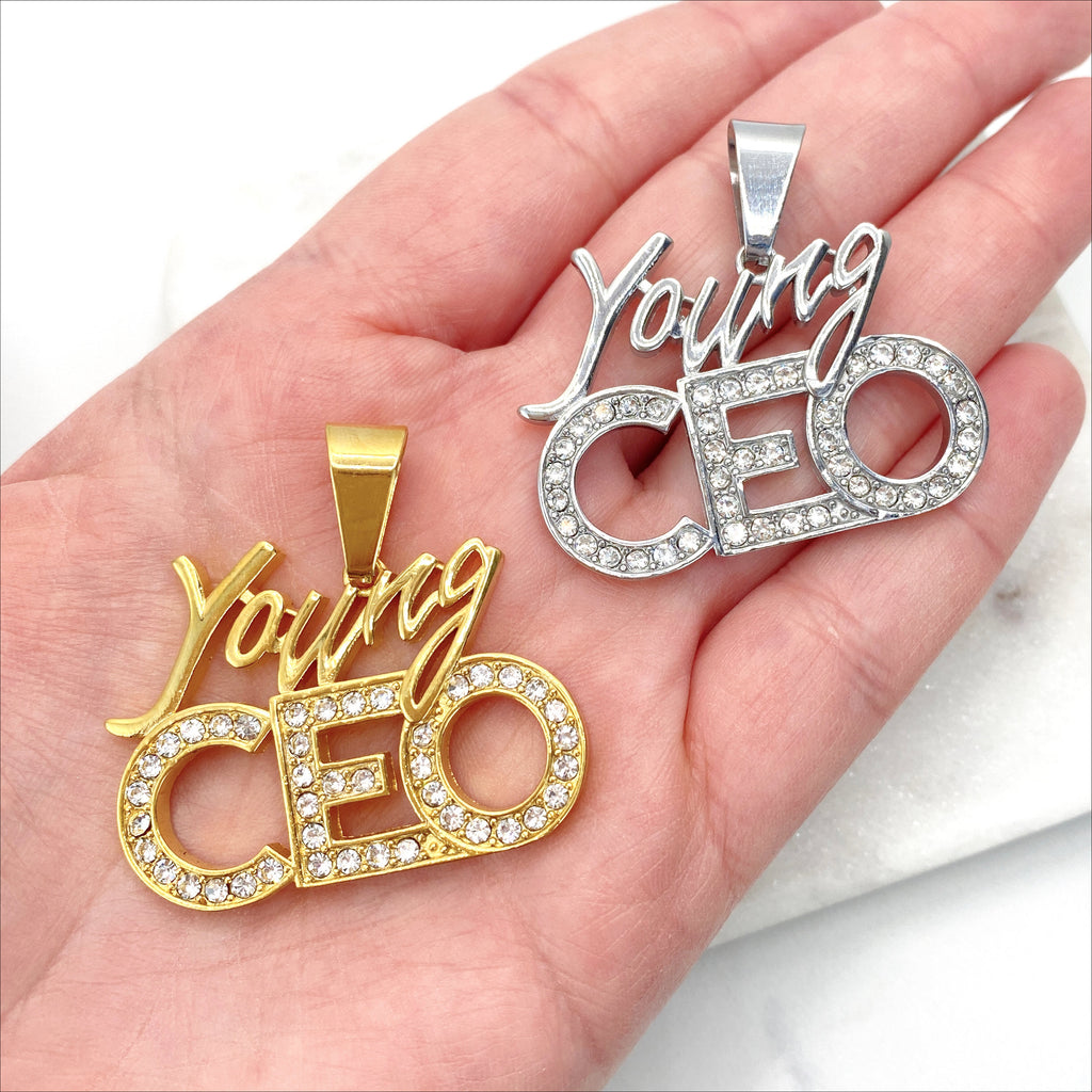 Stainless Steal CZ Young CEO Pendant