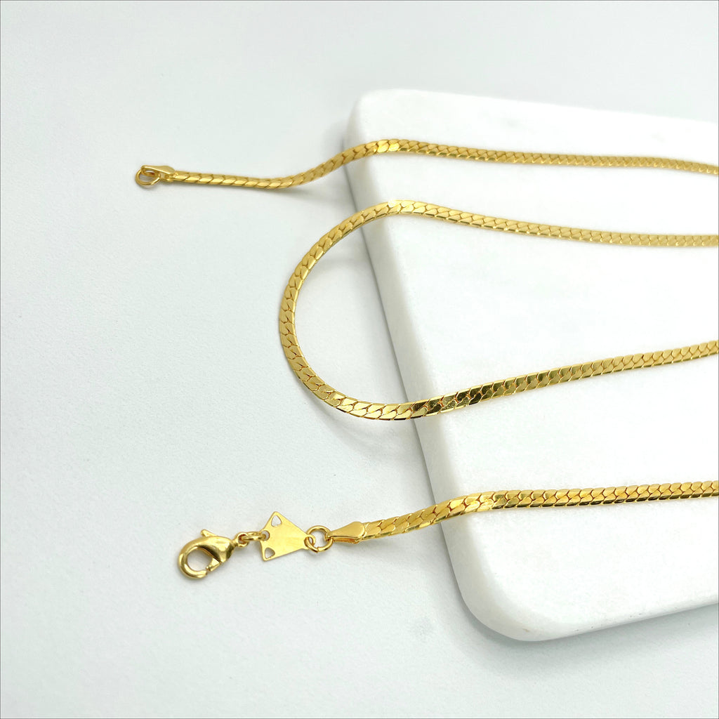 18k Gold Filled 3mm Herringbone Chain