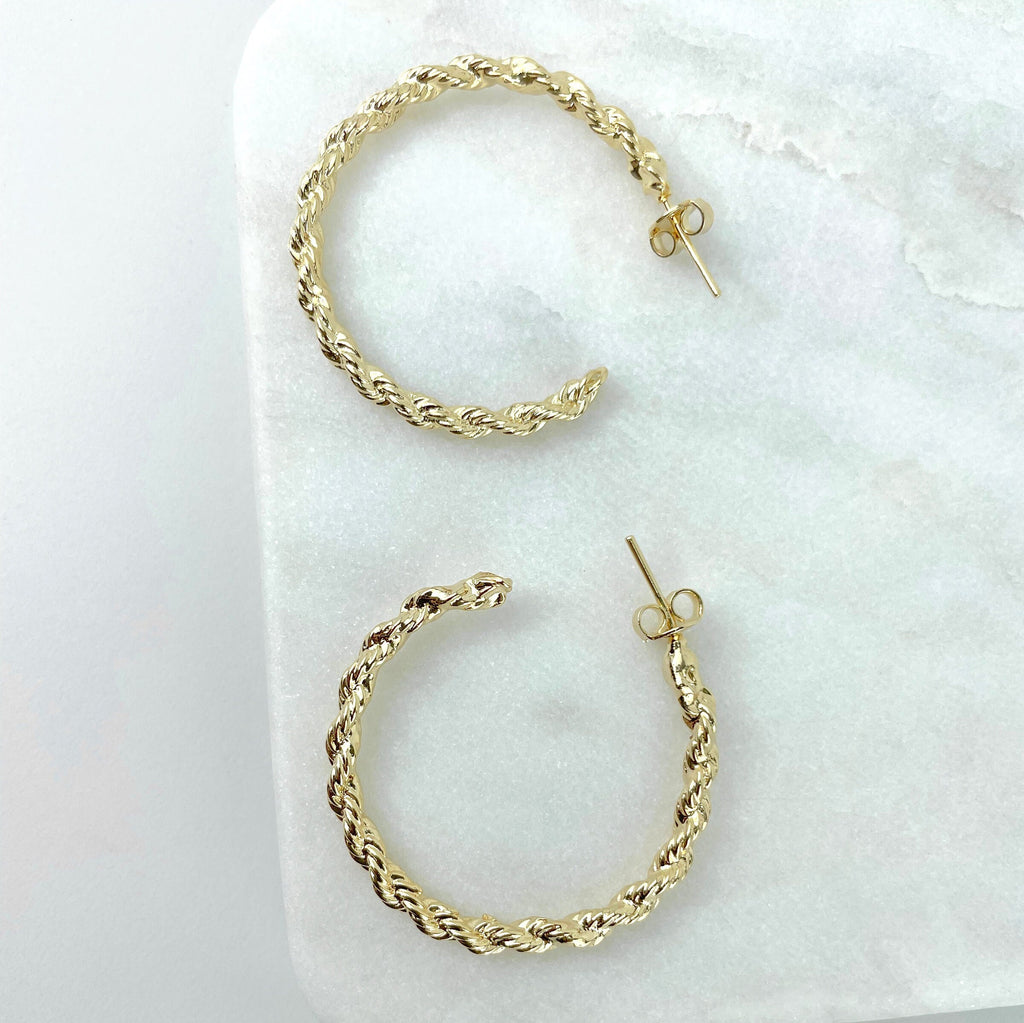 18k Gold Filled Small 35mm, C-Hoop Closure