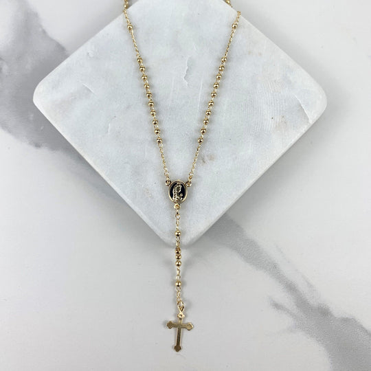 18k Gold Filled Beaded Virgin Mary Rosary