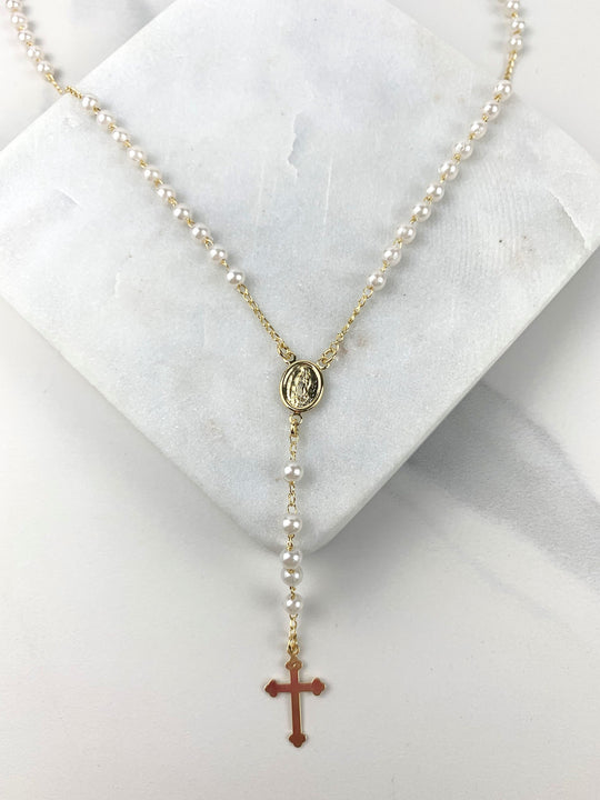 18k Gold Filled Beaded Lady of Guadalupe Rosary