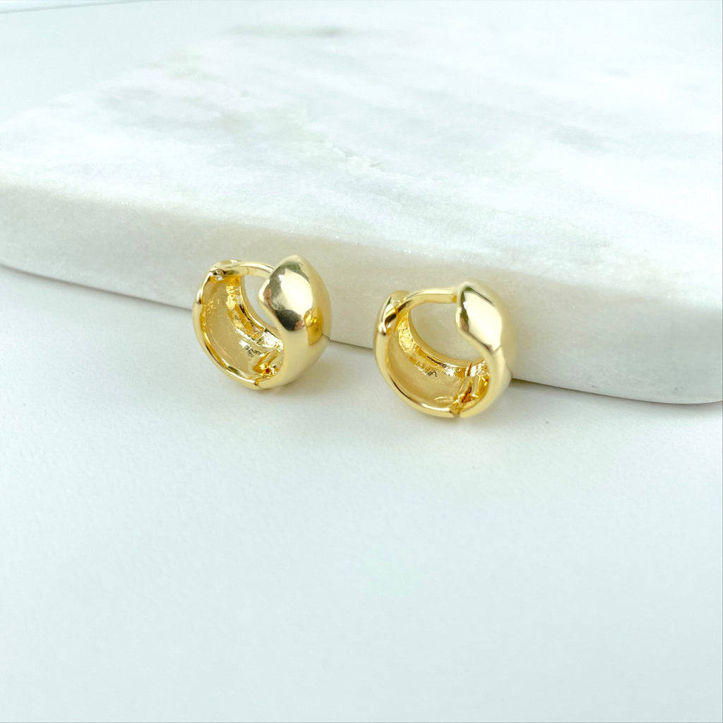 18K Gold Filled 15mm Petite Clicker Hoops Earrings