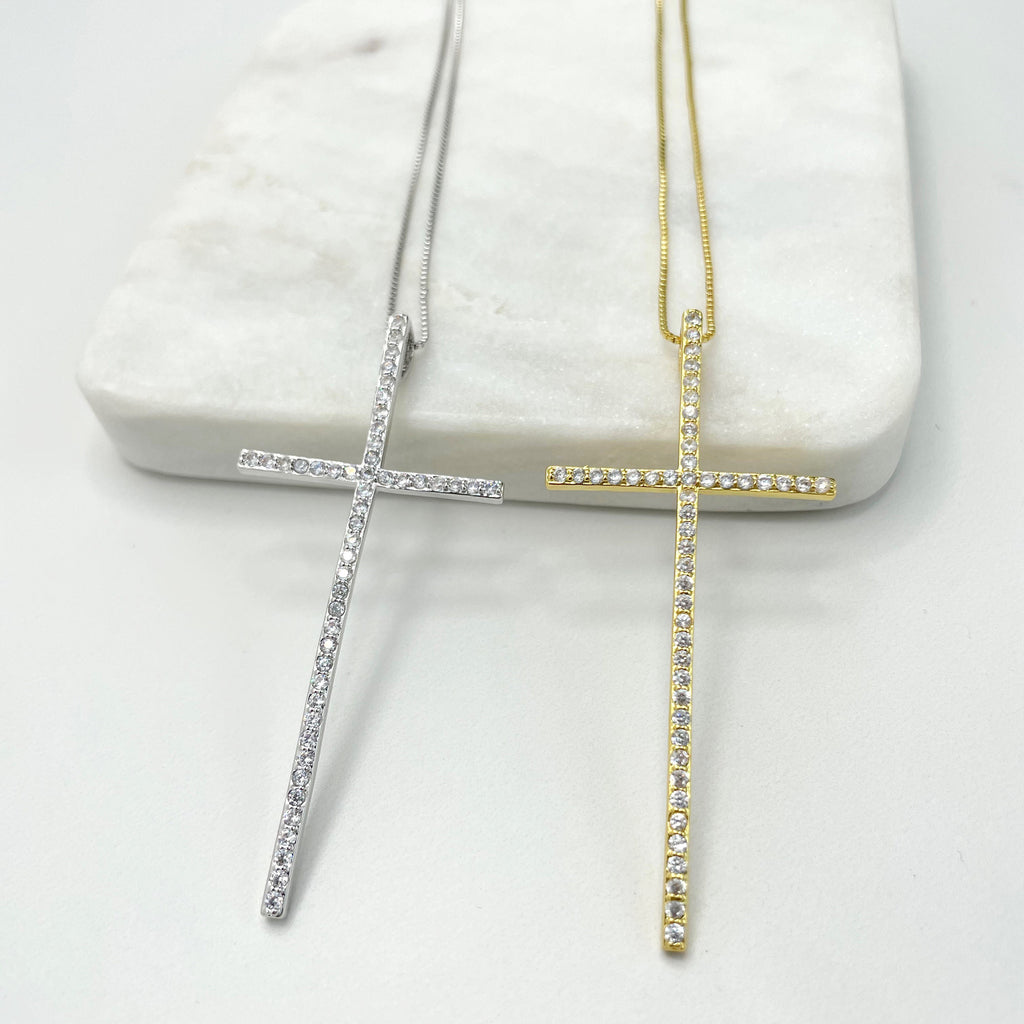 18k Gold Filled or Silver Filled Cross Pendant