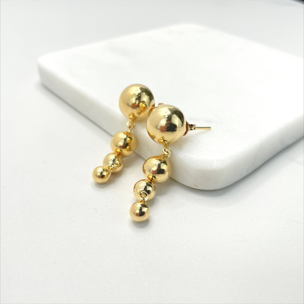18k Gold Filled Drop Dangle Balls Earrings