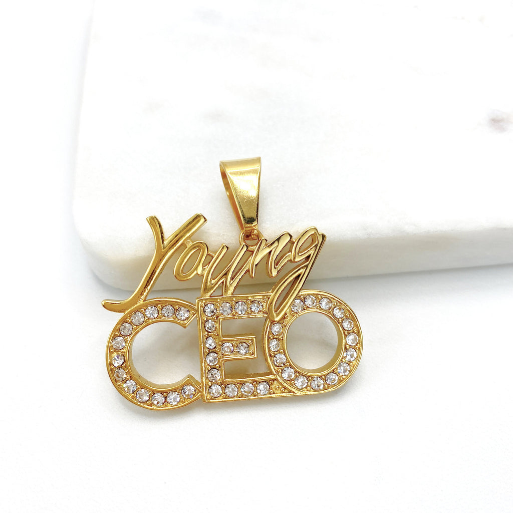 Stainless Steal CZ Young CEO Pendant