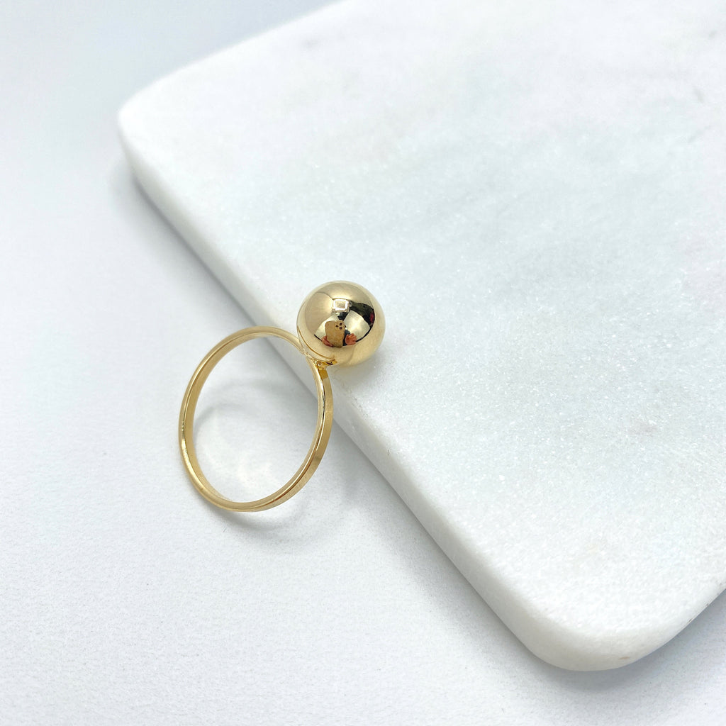 18k Gold Filled Solitaire Medium Ball Ring