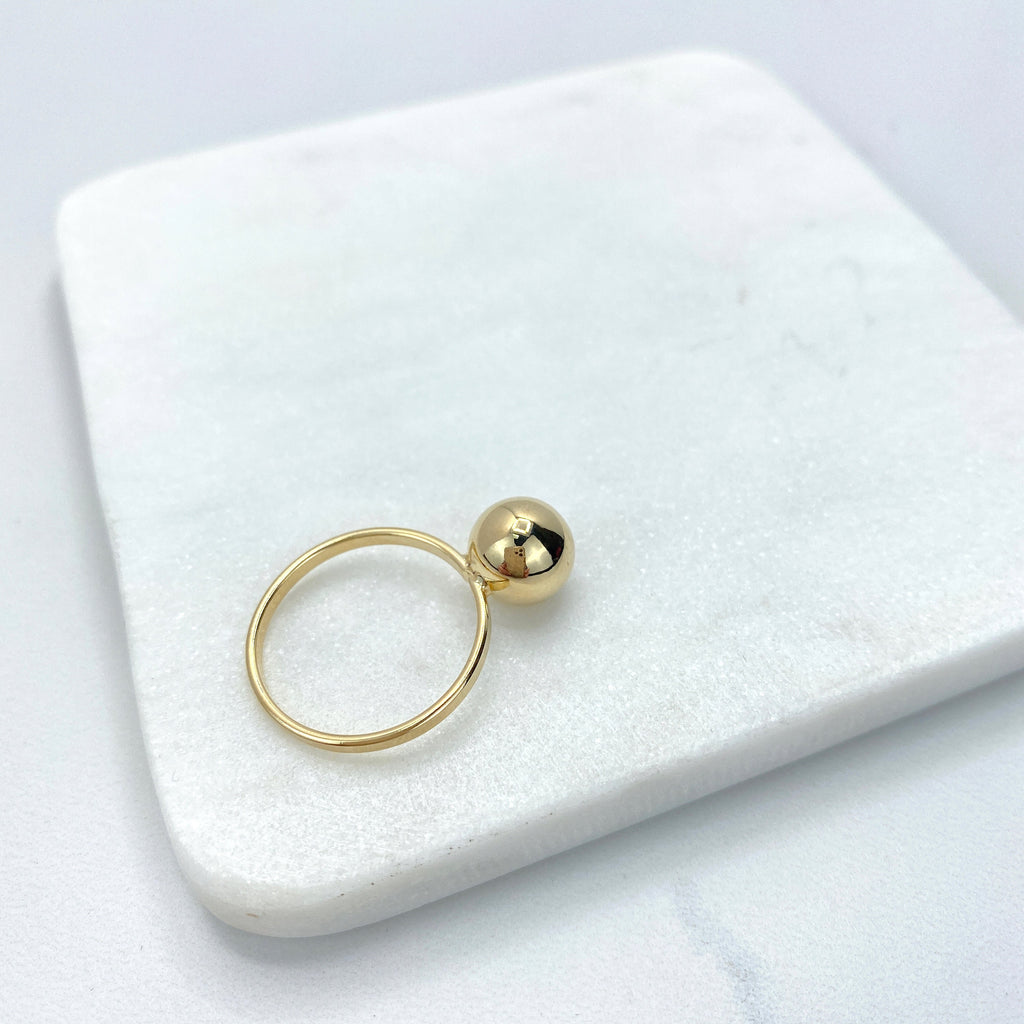 18k Gold Filled Solitaire Medium Ball Ring