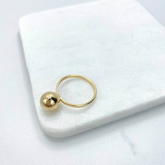 18k Gold Filled Solitaire Medium Ball Ring
