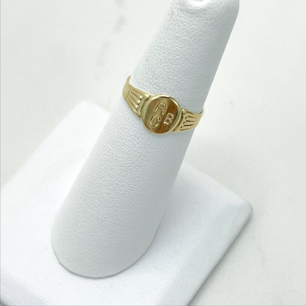 18k Gold Filled ABC Letters Kids Ring