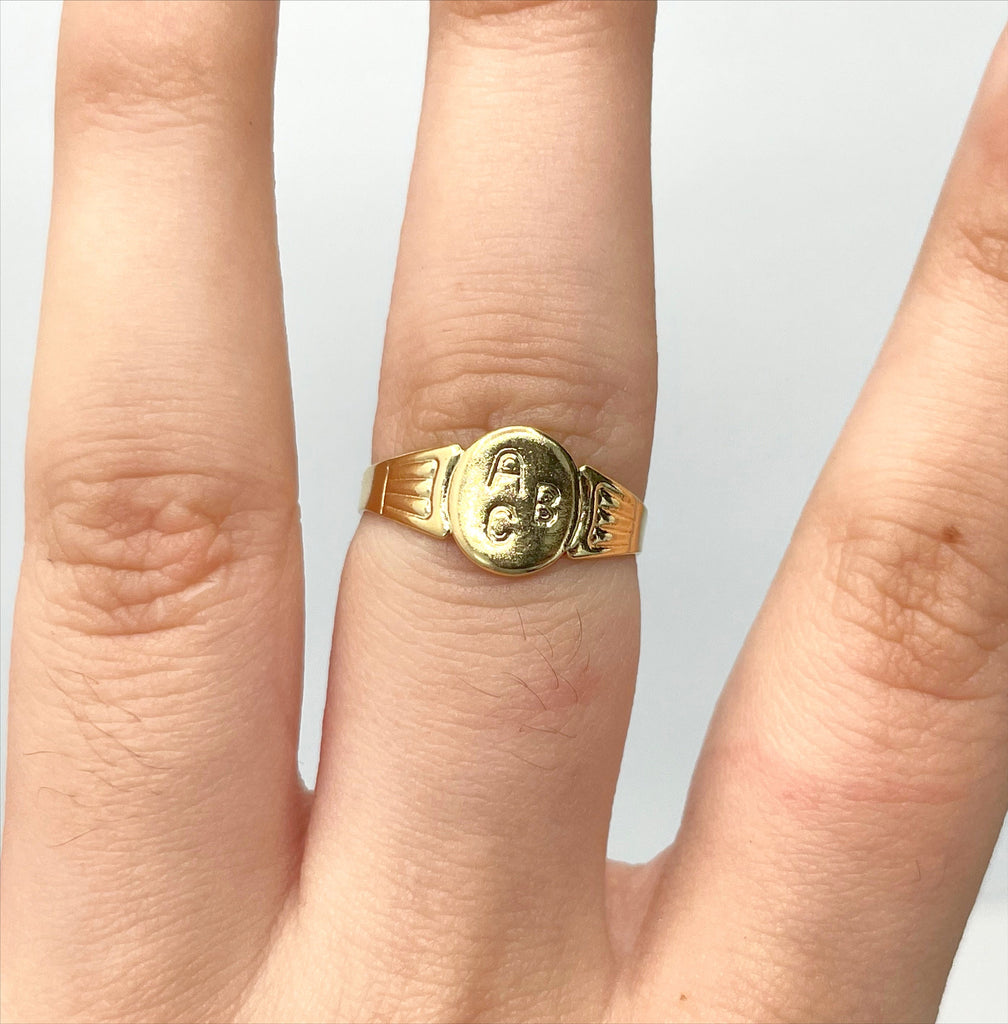 18k Gold Filled ABC Letters Kids Ring