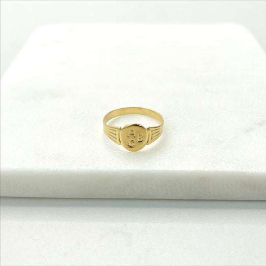 18k Gold Filled ABC Letters Kids Ring