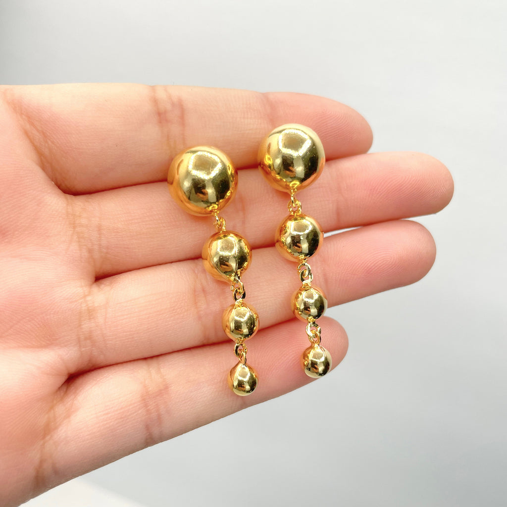 Ball & Dots Earrings- Gold Satin - SIMBOLLIST