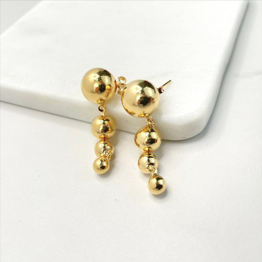 18k Gold Filled Drop Dangle Balls Earrings
