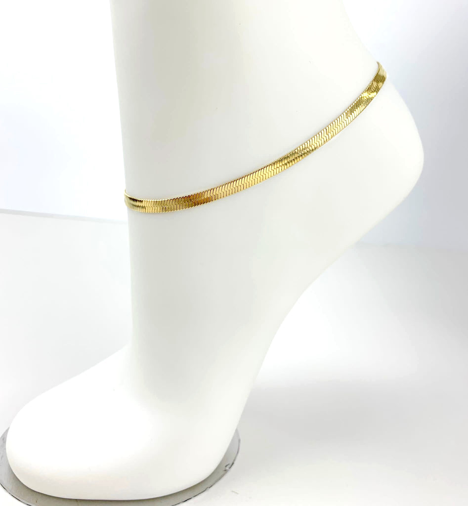 14k Gold Filled Herringbone Anklet