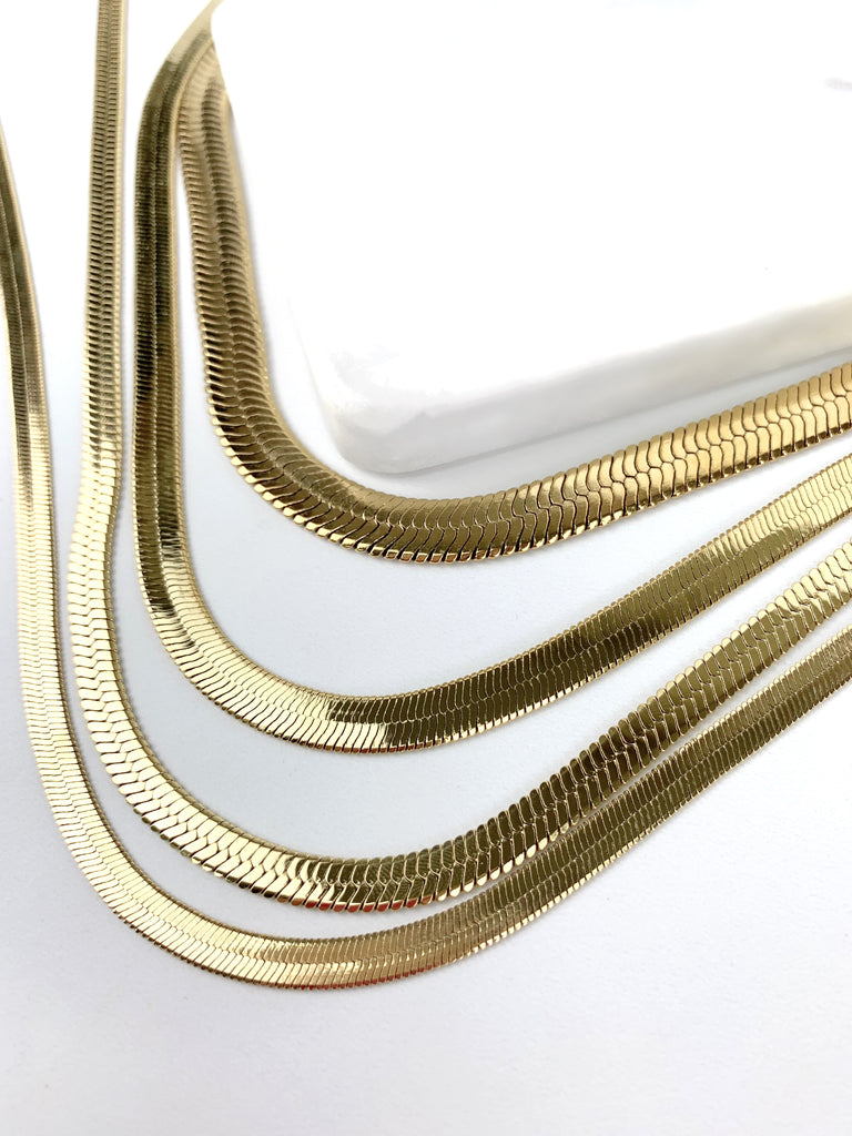 14k Gold Filled Herringbone Anklet